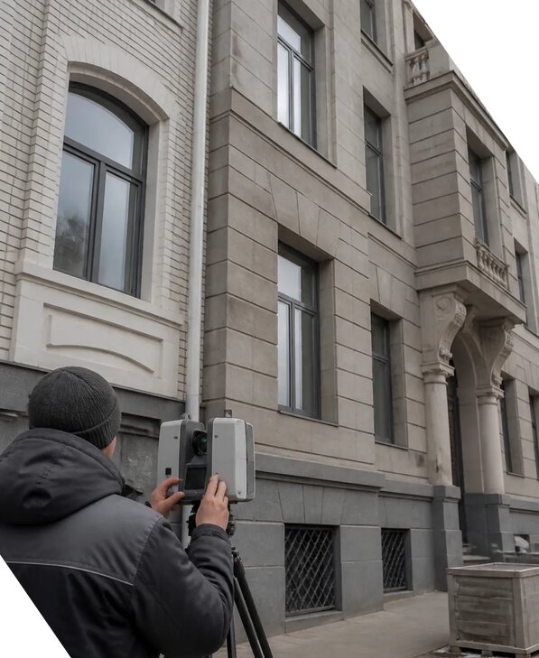 Лазерное сканирование фасадов зданий для обследования в Бирске